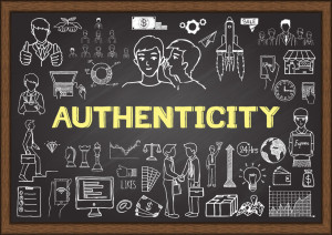 43470007 - doodle about authenticity on chalkboard. customer feedback concept